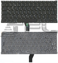 <!--Клавиатура для ноутбука Apple A1369 2011+ с подсветкой, большой ENTER (черная)-->