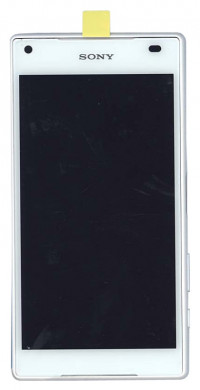 Модуль (матрица + тачскрин) для Sony Xperia Z5 Compact с рамкой (белый)