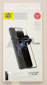 Противоударное стекло 5D для Apple iPhone X (черный)
