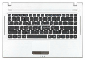 <!--Клавиатура для ноутбука Samsung Q330 с серебристым корпусом (черная)-->