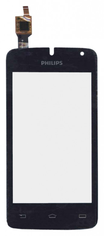 <!--Сенсорное стекло (тачскрин) для Philips Xenium W536 (черный)-->