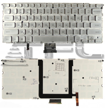 <!--Клавиатура для ноутбука Dell XPS 15z с подсветкой (серебро)-->