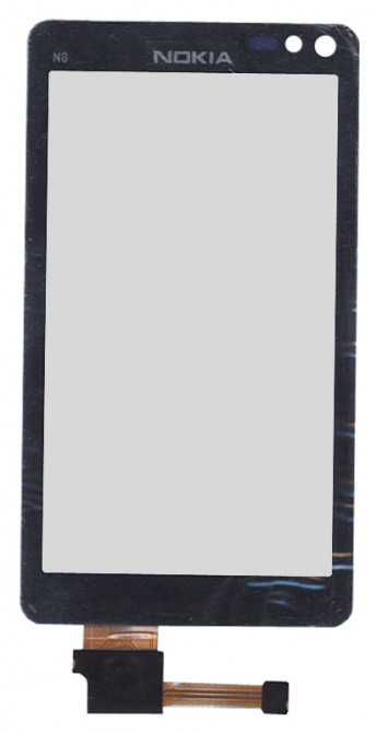 <!--Сенсорное стекло (тачскрин) для Nokia N8 (черный)-->