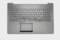 Клавиатура для Asus N550JV, с корпусом, подсветкой, 90NB00K1-R31RU0 (серебро)