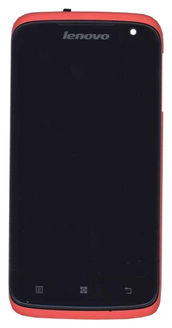 <!--Модуль (матрица + тачскрин) для Lenovo S820 с красной рамкой  (черный)-->