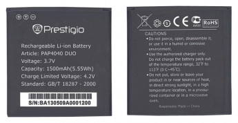 <!--Аккумуляторная батарея PAP4040 DUO для Prestigio 4040 Multiphone -->