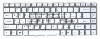<!--Клавиатура для ноутбука Sony Vaio VPC-EA без рамки (белая)-->