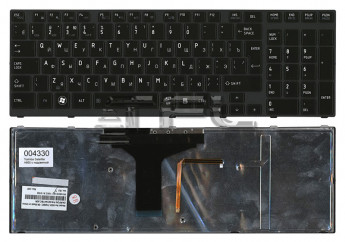 <!--Клавиатура для ноутбука Toshiba Satellite A660 A665 с подсветкой (черная)-->