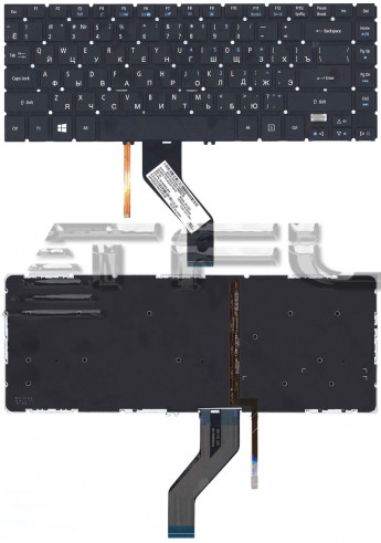 <!--Клавиатура для ноутбука Acer Aspire V5-473G с подсветкой (черная) -->