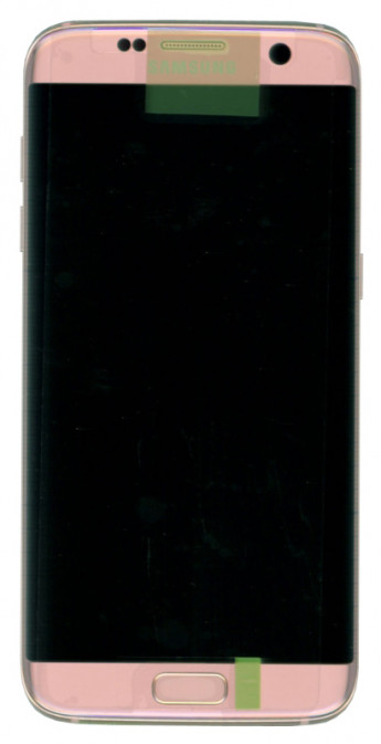 <!--Модуль (матрица + тачскрин) для Samsung Galaxy S7 Edge SM-G935FD (розовый) с рамкой (золото)-->