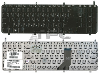 <!--Клавиатура для ноутбука HP HDX X18 X18T HDX18 DV8 DV8-1100 DV8-1000 (черная)-->