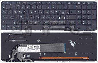 <!--Клавиатура для ноутбука HP 450 G2  без рамки с подсветкой (черная)-->
