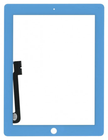 <!--Сенсорное стекло (тачскрин) для iPad 3/4 (голубой)-->