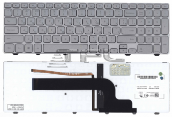 <!--Клавиатура для ноутбука Dell Inspiron 15-7000 7537 с подсветкой (серебро)-->