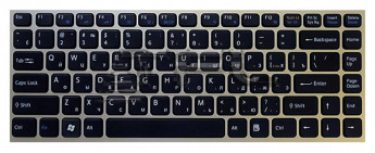 <!--Клавиатура для ноутбука Sony Vaio VPC-Y series с серебристой рамкой (черная)-->