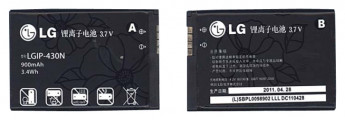 <!--Аккумуляторная батарея LGIP-430N для LG T320 Cookie Style-->