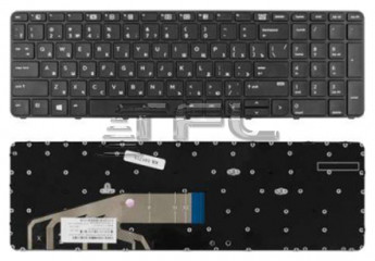 <!--Клавиатура для ноутбука HP ProBook 450 G3 455 G3 470 G3 с рамкой (черная)-->