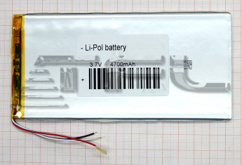 <!--Аккумуляторная батарея для планшета 3x70x143мм 3pin 3.7V/4700mAh-->