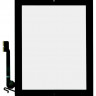 <!--Сенсорное стекло (тачскрин) для iPad 4 с кнопкой (черный)-->