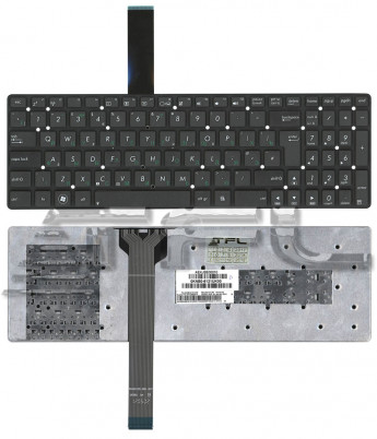 <!--Клавиатура для ноутбука Asus K55 X501 K55XI  без рамки, вертикальный Enter (черная)-->