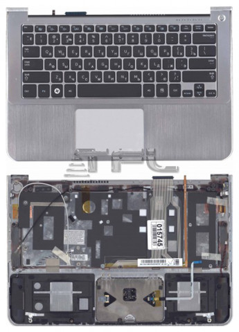 <!--Клавиатура для ноутбука Samsung 900X3A с корпусом (серебро)-->