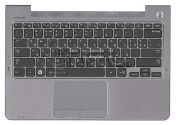 <!--Клавиатура для ноутбука Samsung NP530U3B 530U3B с серым корпусом, BA75-03711C (черная)-->