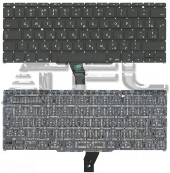 <!--Клавиатура для ноутбука Apple A1370 большой ENTER 2011+ с подсветкой  (черная)-->