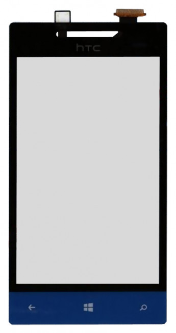 <!--Сенсорное стекло (тачскрин) для HTC Windows Phone 8S (A620e) (черный с синим)-->