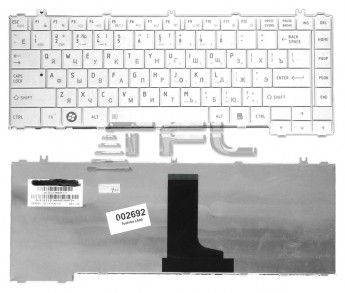 <!--Клавиатура для ноутбука Toshiba Satellite C600, C640, C645, C645D, L600, L600D, L630, L635 (белая)-->
