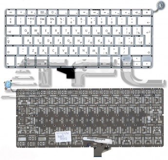 <!--Клавиатура для ноутбука Apple A1342 13,3" большой Enter (белая)-->