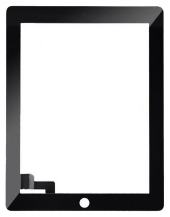 <!--Сенсорное стекло (тачскрин) для iPad 2 (черный)-->