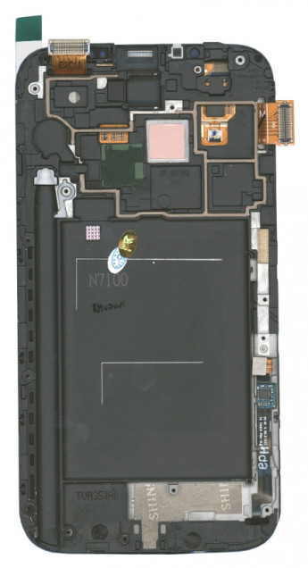 <!--Модуль (матрица + тачскрин) для Samsung Galaxy Note 2 GT-N7100 с рамкой (синий)-->