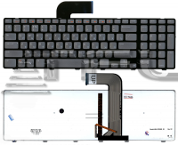 Клавиатура для ноутбука Dell Inspiron 17R N7110 с рамкой и подсветкой (черная)