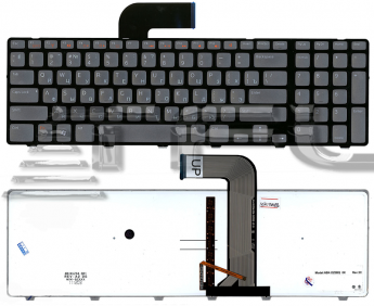<!--Клавиатура для ноутбука Dell Inspiron 17R N7110 с рамкой и подсветкой (черная)-->