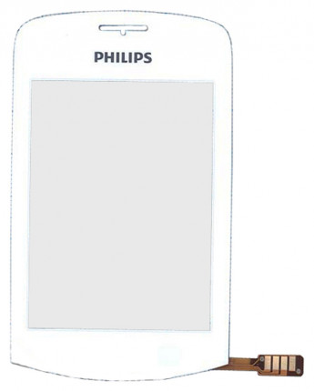 <!--Сенсорное стекло (тачскрин) для Philips Xenium X518 (белый)-->