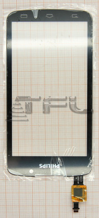 <!--Сенсорное стекло (тачскрин) для Philips Xenium W832 (черный)-->