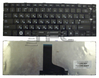 <!--Клавиатура для ноутбука Toshiba L800 L830  с серой рамкой (черная)-->