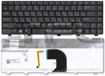 <!--Клавиатура для ноутбука Dell Vostro 3300 3400 3500 с подсветкой (черная)-->