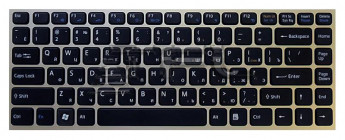 <!--Клавиатура для ноутбука Sony Vaio VPC-Y series с серебристой рамкой (белая)-->