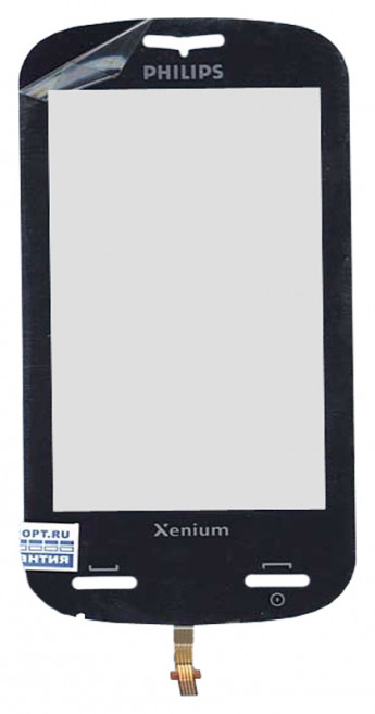 <!--Сенсорное стекло (тачскрин) для Philips Xenium X800 (черный)-->