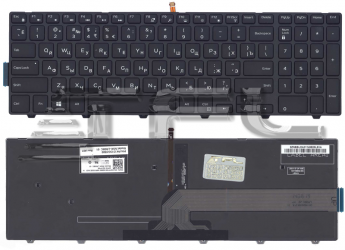 <!--Клавиатура для ноутбука Dell Inspiron 15-3000 15-5000 5547 5521 5542 с подсветкой (черная)-->