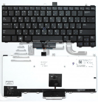<!--Клавиатура для ноутбука Dell Latitude E4310 с трек-поинтом (черная) и подсветкой-->