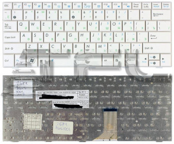 <!--Клавиатура для ноутбука Asus EEE PC 1005HA 1008HA 1001HA 1001px (белая)-->