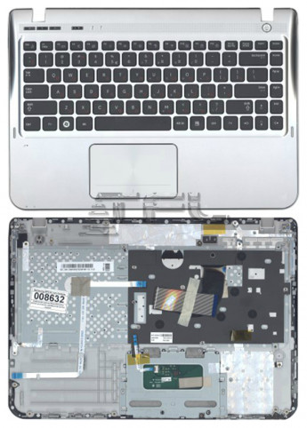 <!--Клавиатура для ноутбука Samsung SF310 с серебристым корпусом (черная)-->