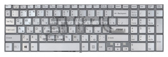 <!--Клавиатура для ноутбука Sony FIT 15 SVF15 с подсветкой (серебро)-->