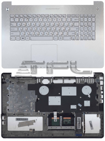 <!--Клавиатура для ноутбука ASUS N750 с серебристым корпусом -->