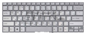 <!--Клавиатура для ноутбука Sony SVF14N FIT с подсветкой (серебро)-->