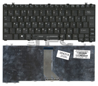 <!--Клавиатура для ноутбука Toshiba M800 U400 U405 A600 матовая (черная) -->