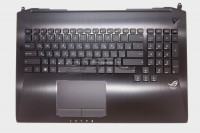 Клавиатура для Asus G750JM, с корпусом, тачпадом и подсветкой, 90NB04J1-R31RU1