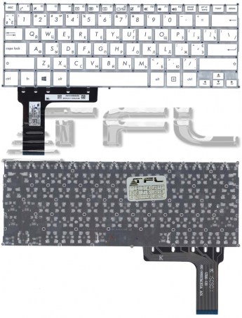 <!--Клавиатура для ноутбука Asus TP201SA (серебристо-белая)-->